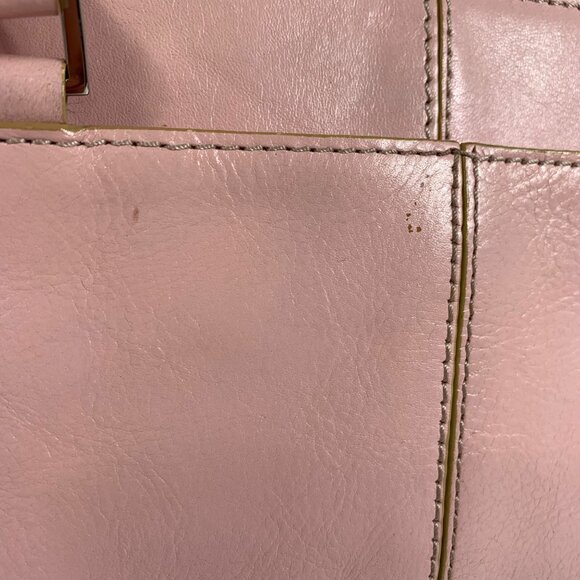 Etienne Aigner Ballet Pink Leather Shoulder Bag Zip Closure Dividers Pockets - Picture 4 of 16